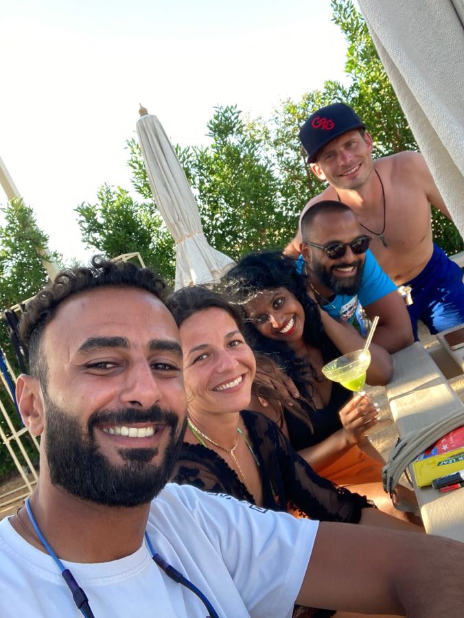 A group of divers and guests with Mahmoud on one of our trips.