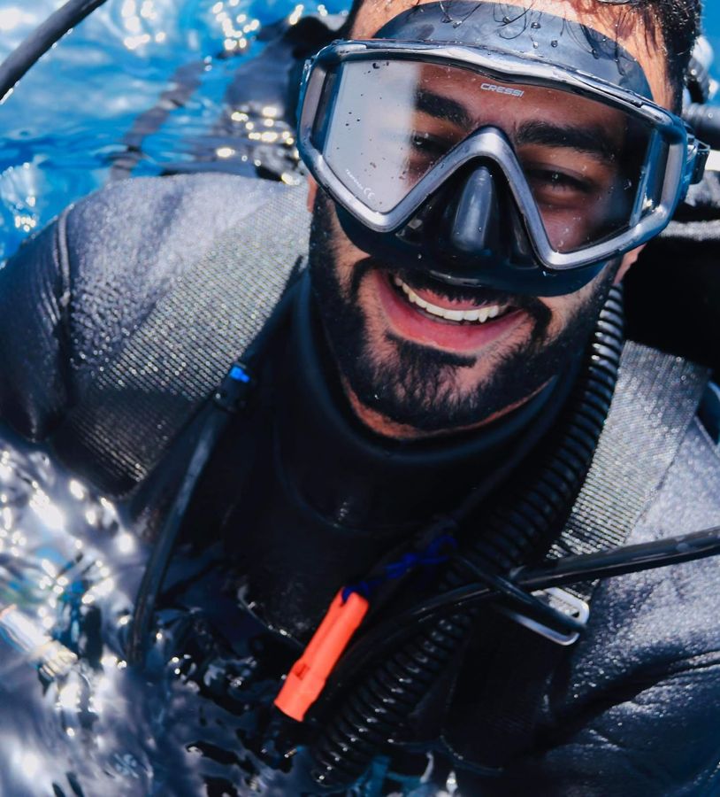 A group of divers and guests with Mahmoud on one of our trips.